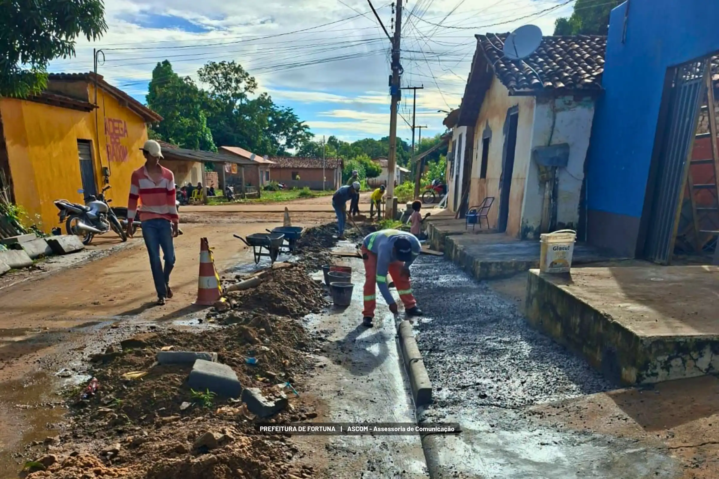 Prefeitura de Fortuna realiza obra de recuperação na Rua Casimiro de Abreu e reforça infraestrutura urbana