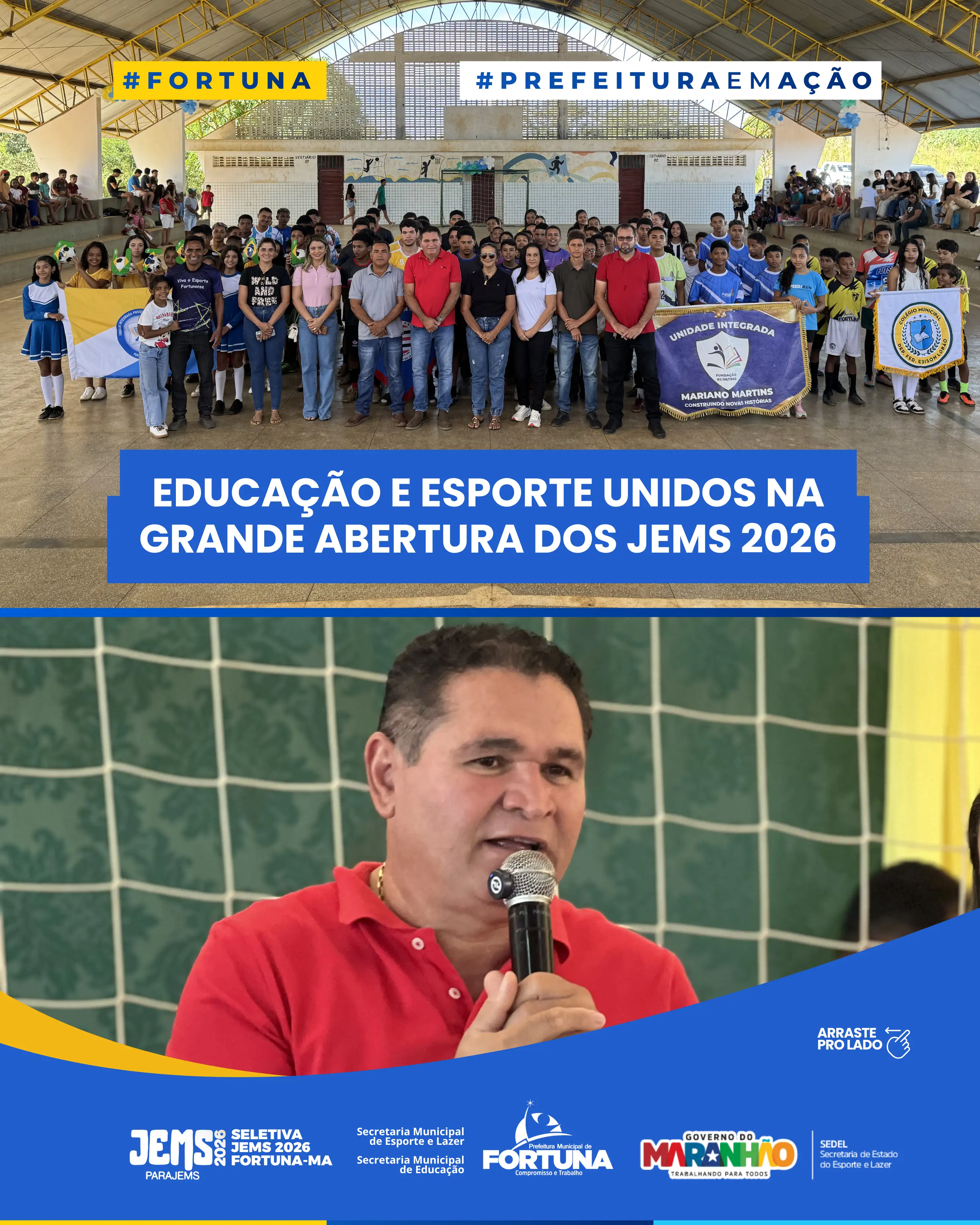 Educação e esporte unidos na grande abertura dos JEMS 2026!