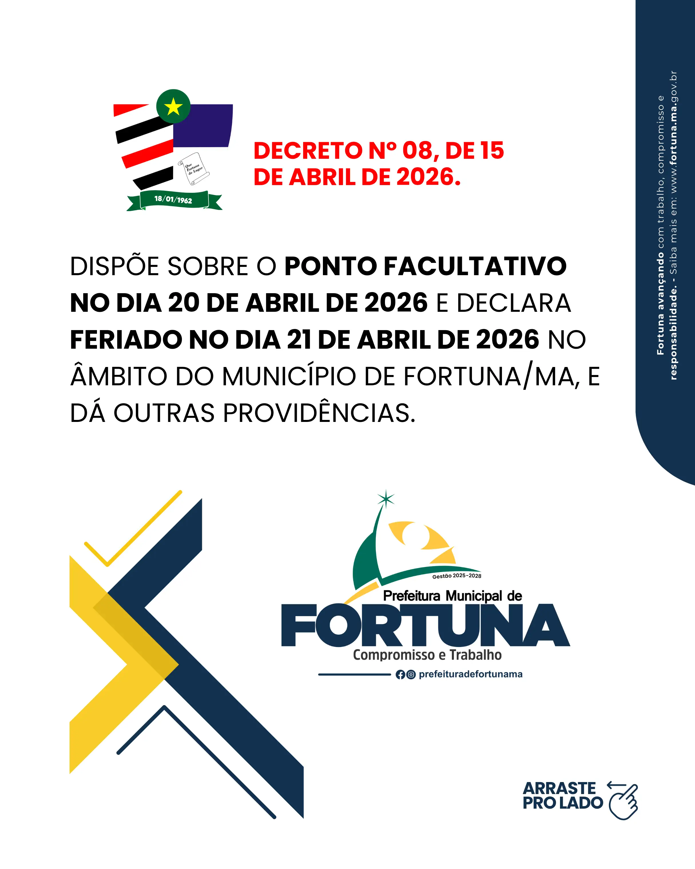 DECRETO Nº 08, DE 15 DE ABRIL DE 2026