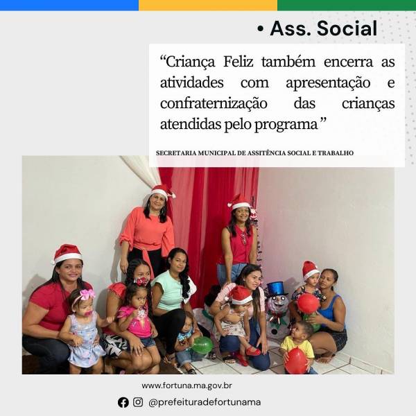 Programa Serviço de Convivência e fortalecimento de vínculos do CRAS e Criança Feliz.